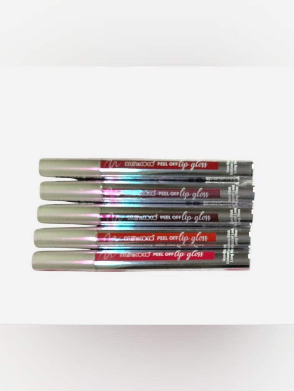 Kevin & Coco Peel Off Lip Gloss Set — Assorted Shades (Silver Packaging)